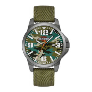 Men's B&S Camo Print Stainless Steel Watch w/ Nylon Strap - Image 1