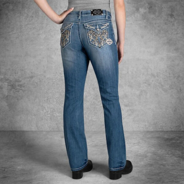Mid Rise Boot Cut Jeans in Classic Mid Wash - Curvy Fit