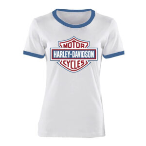 Bright White Women's Essential Bar & Shield Ringer Tee - Image 1