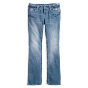 Women's Boot Cut Embellished Skull Low-Rise Jeans - Image 1