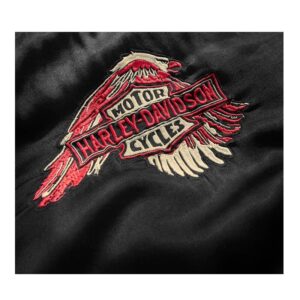 Women's Embroidered Satin Bomber Jacket - Image 2