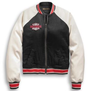 Women's Embroidered Satin Bomber Jacket - Image 1