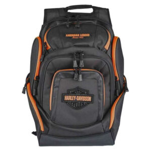 Neon Orange Bar & Shield Deluxe Backpack - Image 1