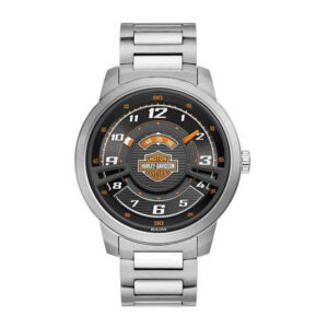 Mens Bar & Shield Black Multi-Layer Stainless Steel Watch - Image 1