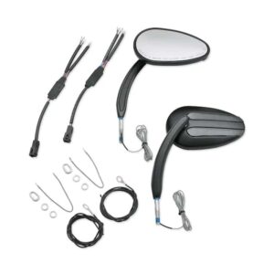 Satin Black Mirror with Auxiliary Running Light and Directional Indicator - Image 1