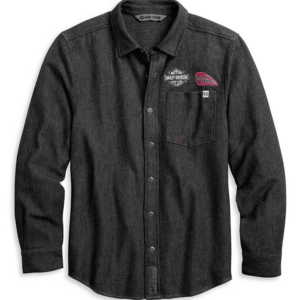 Men's Multi-Patch Button Front Long Sleeve Shirt - Image 1