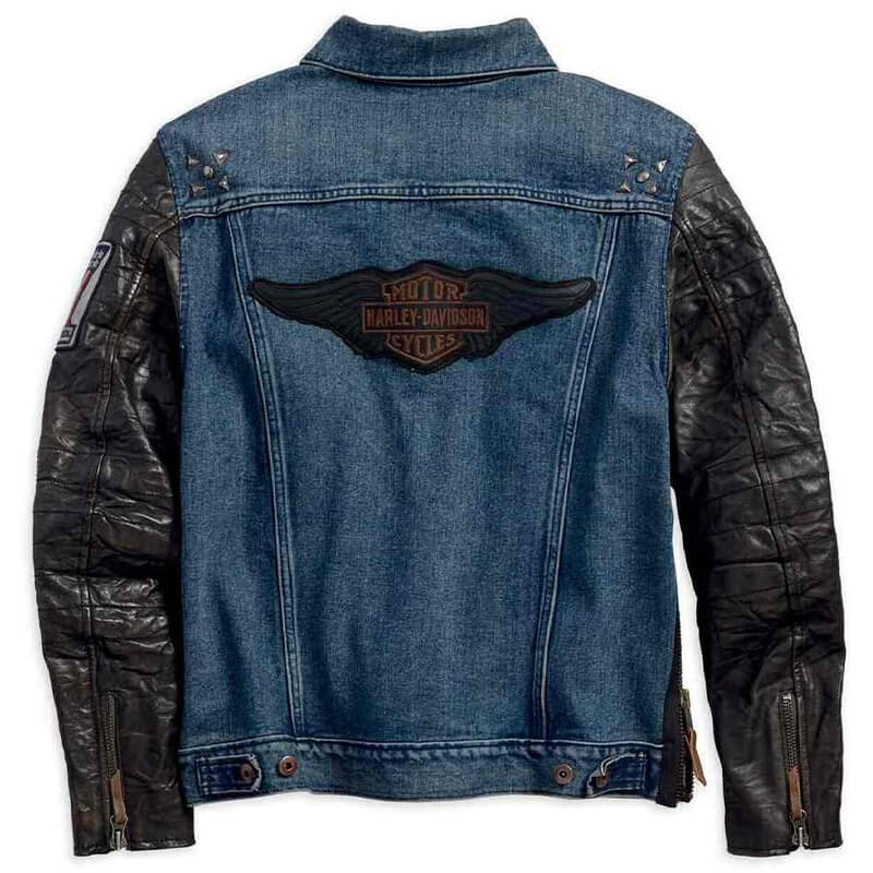 The Kooples Leather Sleeve Denim Jacket 495  Bloomingdales  Lookastic