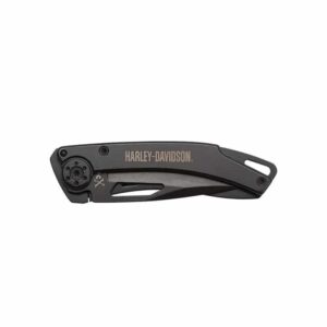 TecX Dinero H-D Script Pocket Knife Stainless Handle Black 52080 - Image 4