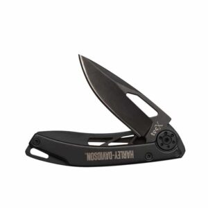 TecX Dinero H-D Script Pocket Knife Stainless Handle Black 52080 - Image 1