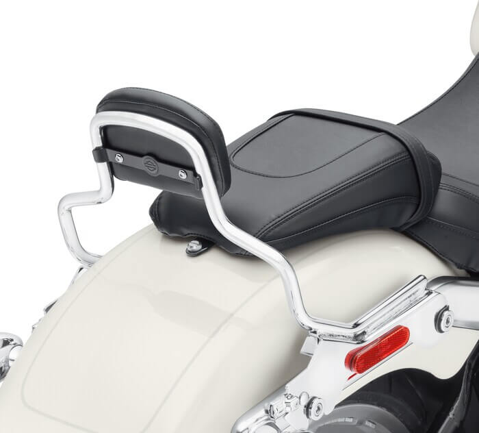 LOW Short Medallion Style Sissy Bar Upright Black Passenger Backrest