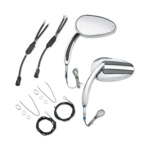 Chrome Mirrors with Auxiliary Running Light and Directional Indicator