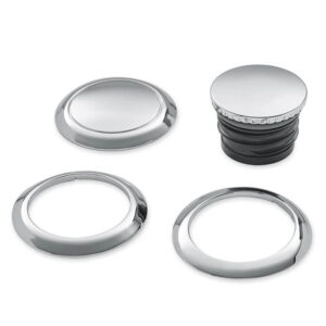 Flush-Mount Fuel Cap and Left Side Tank Cap Kit, Chrome - Image 1