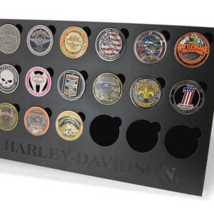 Collectors Coin Display Stand, Holds 18 Coins, Black - Image 1