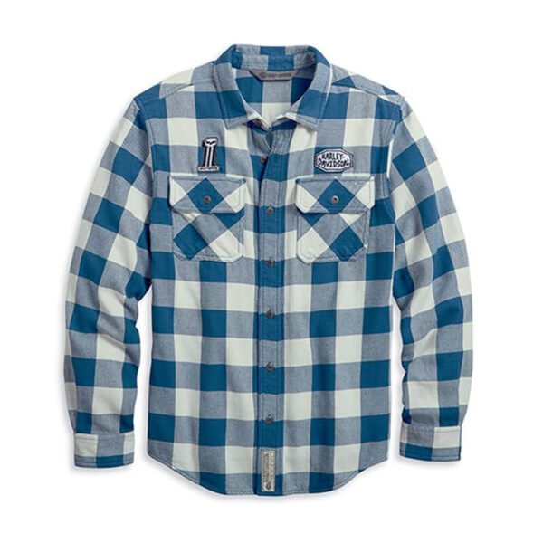 Men's Buffalo Plaid Slim Fit Camp Shirt HarleyDavidson® Online