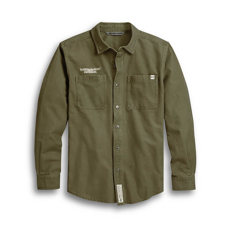 Men's Shirt Woven Green - Harley-Davidson® Online