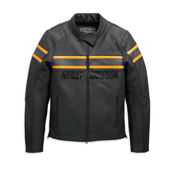 Men's Sidari Venting Slim Fit Leather Jacket, Black | 98007-20EM