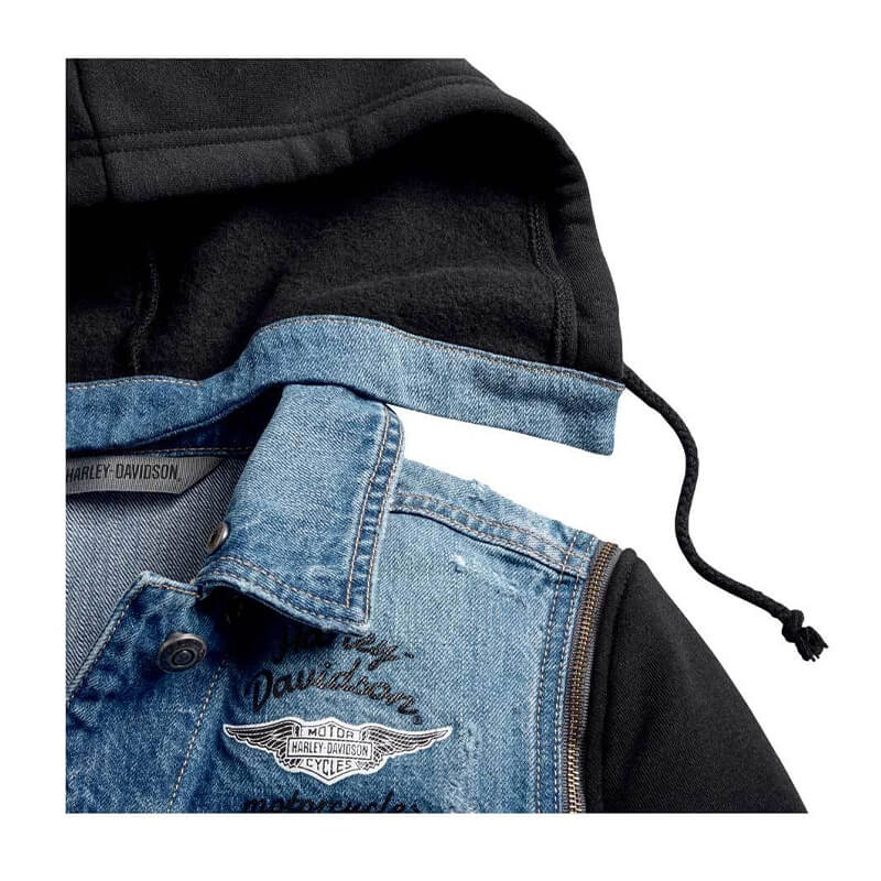 Women's ZipOff Sleeve Denim Jacket Indigo Wash HarleyDavidson® Online