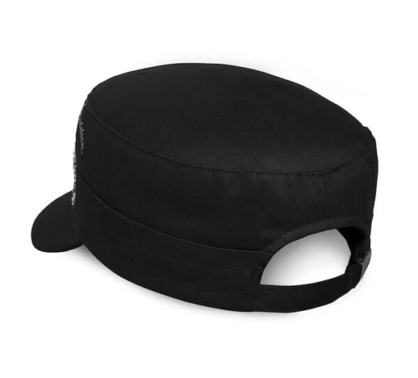 Women's Black Crystal Skull Flat Top Cap HarleyDavidson® Online