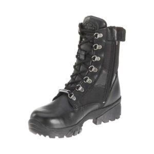Women's Hennie Waterproof Black Leather Motorcycle Boots - Image 2