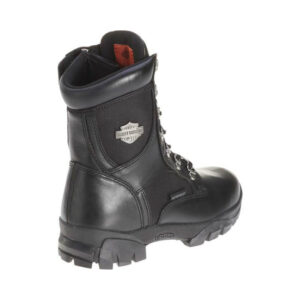 Women's Hennie Waterproof Black Leather Motorcycle Boots - Image 3