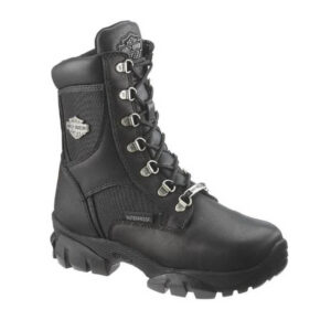 Women's Hennie Waterproof Black Leather Motorcycle Boots - Image 1