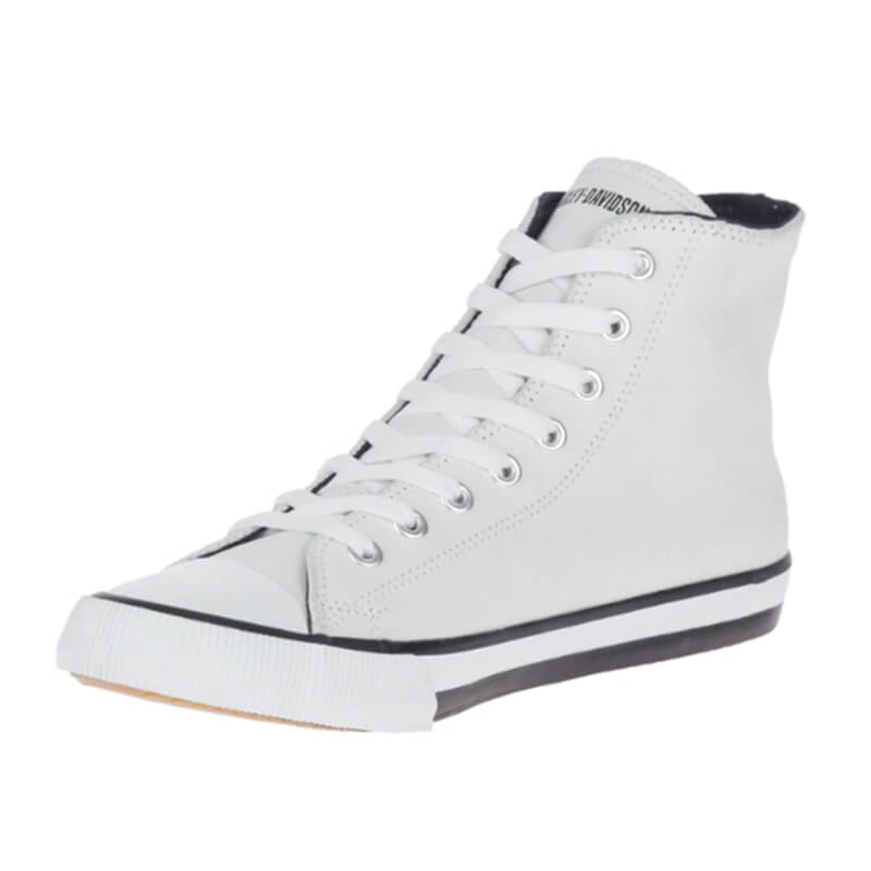 Men's Baxter Hi-Top Logo Athletic White Leather Sneakers - Harley ...