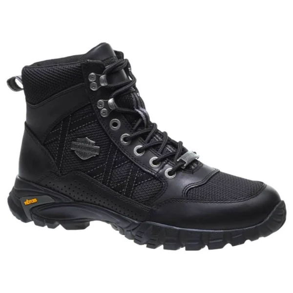 Men's Stark 5-In. Black Leather and Mesh Motorcycle Boots | D96158