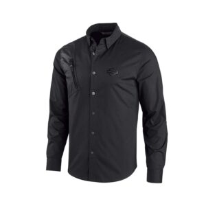 Men's Zipper Pocket Stretch Slim Fit Shirt - Image 1