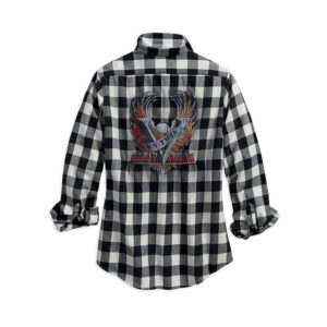 Women's V-Twin Eagle Plaid Shirt - Image 2