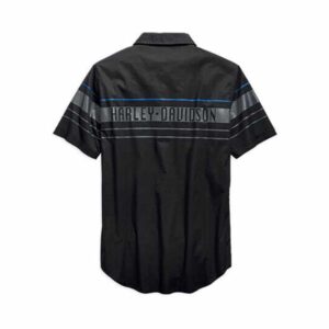 Men's Stripe Logo Short Sleeve Woven Shirt - Image 2