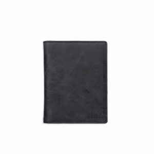 Men's Black Label Debossed Leather Phone Wallet - Black - Image 1