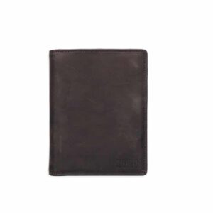 Men's Black Label Debossed Leather Phone Wallet - Brown - Image 1