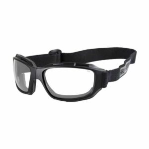 Men's Bend Clear Lens Goggles, Collapsible Black Frames - Image 1