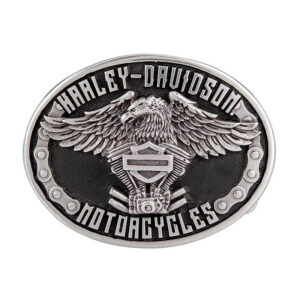Men's Eagle Rider Polished Silver Finish Belt Buckle - Image 1