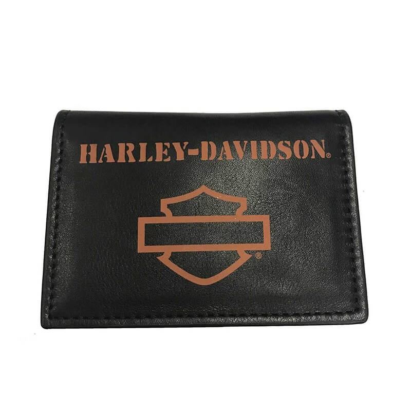 Men's Prestige B&S Card Case Wallet w/ REID Protection Black Harley