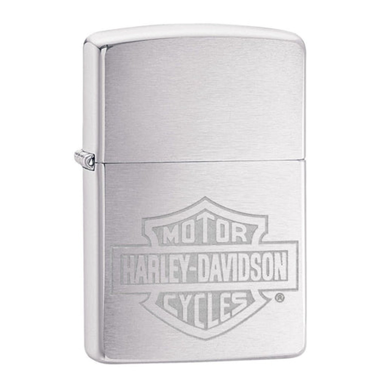 Harley-Davidson® bar and shield logo. Engraved on a Brushed Chrome ...