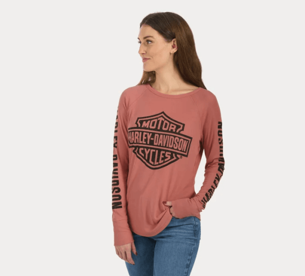 Women's Authentic Bar & Shield Rib-Knit Top – Light Mahogany