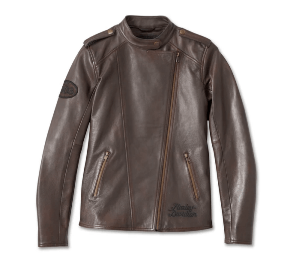 ＨarleyーDavidsonレザーショートスリーブジャケットブラウン Women's Vintage Spirit Leather Jacket | 97040-23VW
