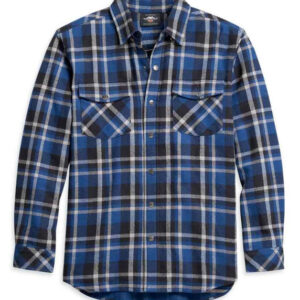 Men's Plaid Flannel Long Sleeve Woven Shirt - Image 1