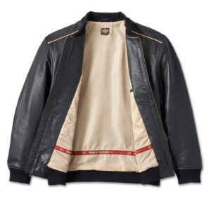 Men's 120th Anniversary Leather Jacket - Black Leather - Image 3