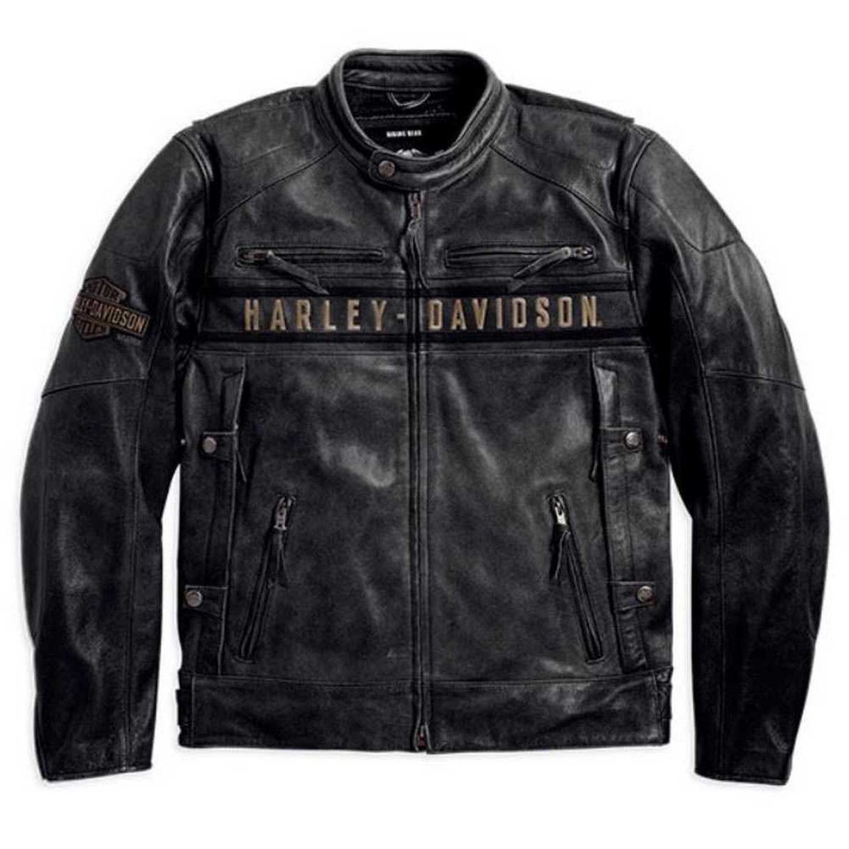 Davidson Leather Harley Vintage Leather Jacket Men-s Victory Lane