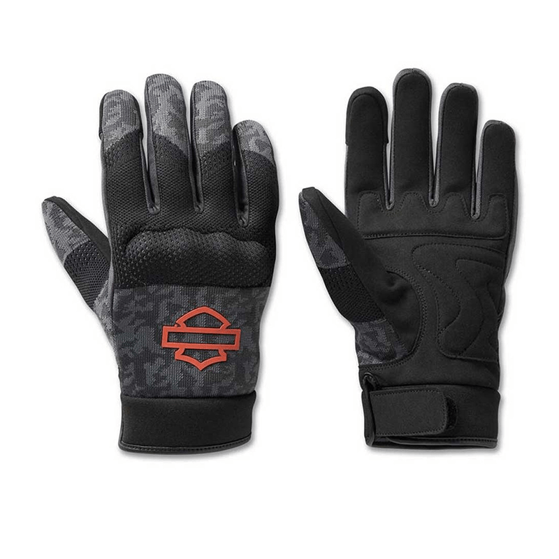 Men's Dyna Knit Mesh Full-Finger Gloves - Black Camo - Harley-Davidson ...