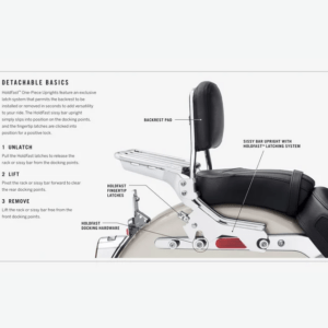 HoldFast Sissy Bar Upright - Short - Gloss Black - Image 4