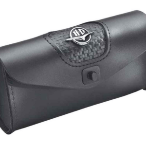 Harley-Davidson® Road King Classic Logo Leather Windshield Bag, Black - Image 1