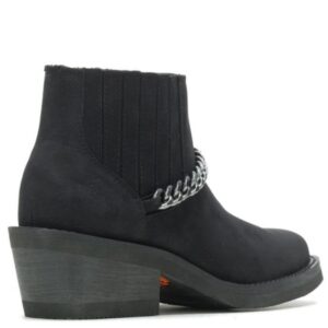 Women's Korsen Chain Black Leather Ankle Boots - Image 3