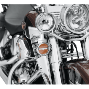 Fork-Mount Wind Deflector - Chrome, Multi-Fit Item - Image 1