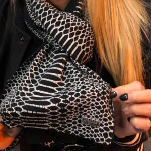 Scarf Women Knit Black Python Pattern - Image 2