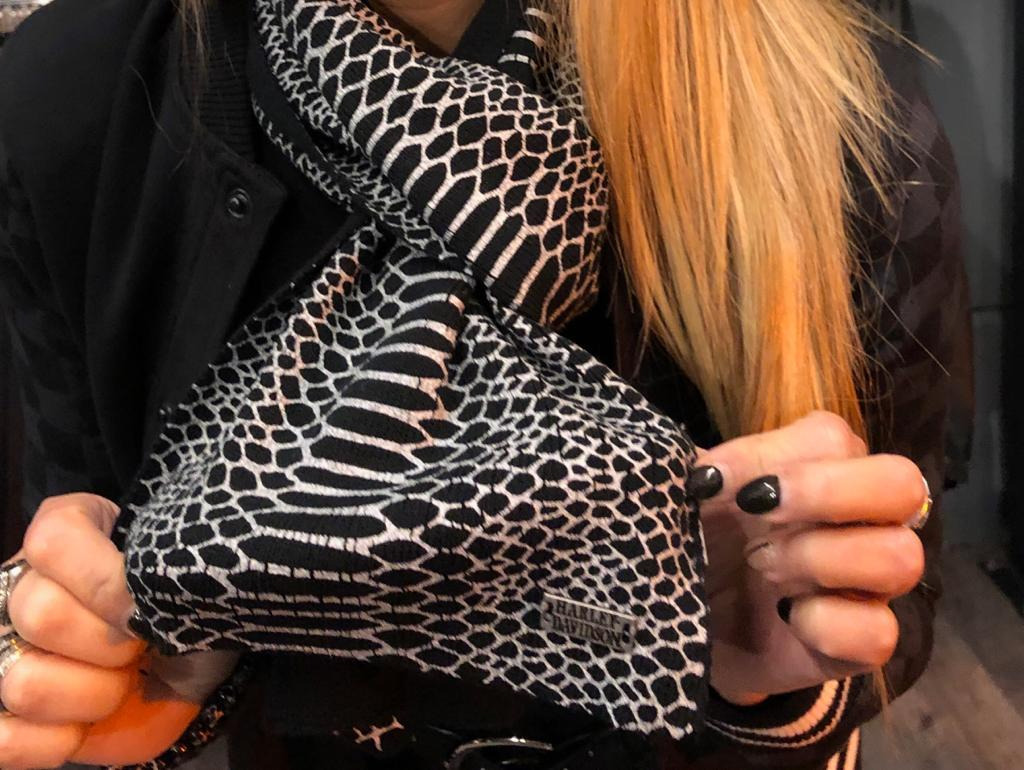 Scarf Women Knit Black Python Pattern | Harley-Davidson® Online