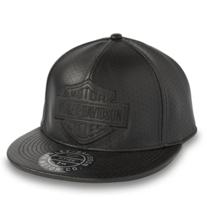 Bar & Shield Premium Leather Baseball Cap - Image 1