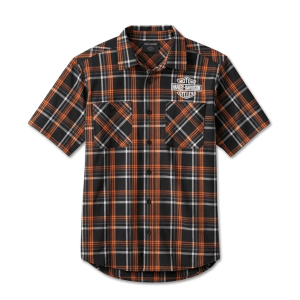 Men's Spirit of Freedom Performance Short Sleeve Shirt - Orange Plaid